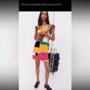 Zara Limited Edition CROCHET PATCHWORK DRESS